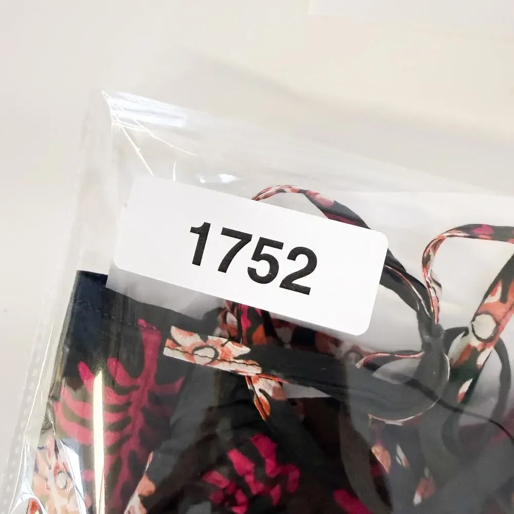 J.Crew Tie Shoulder Tank Top Dark Gray Pink Floral - S